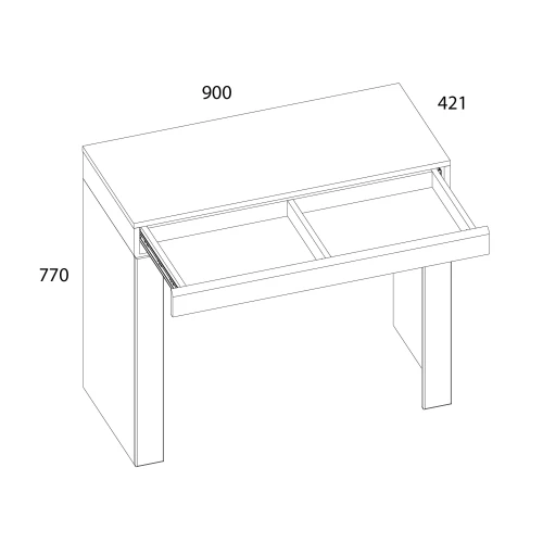 TAURUS, Стол 1S. Цвет БЕЛЫЙ /ДУБ ВОТАН