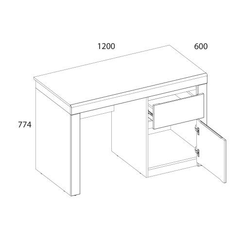 TAURUS, Стол 1S. Цвет БЕЛЫЙ /ДУБ ВОТАН
