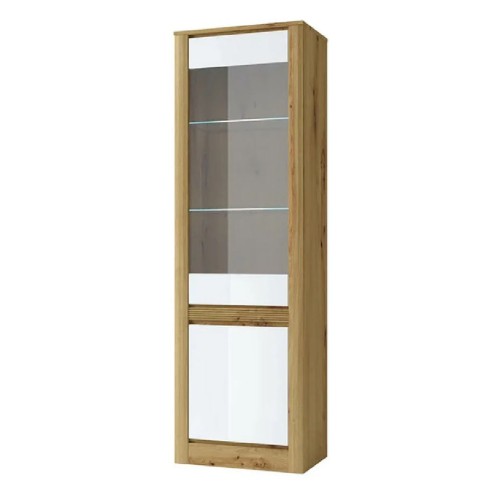 Шкаф с витриной 1V1D, RICHE ESTA, цвет дуб артисан