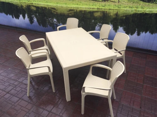 Обеденный комплект мебели под ротанг Невада МАКСИ+6 кресел