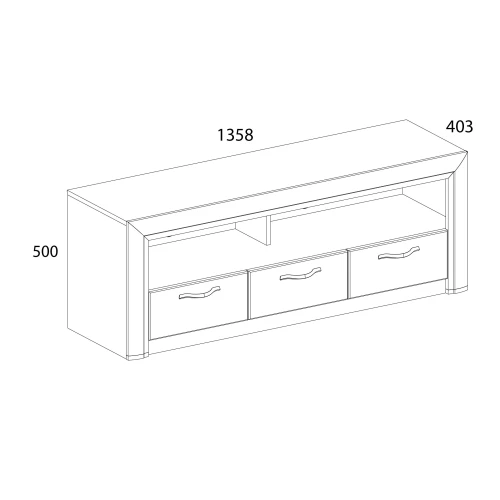 Тумба RTV 3S, OLIVIA, цвет вудлайн крем/дуб анкона