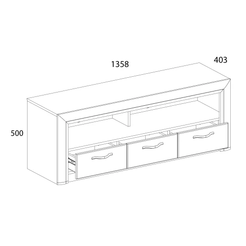 Тумба RTV 3S, OLIVIA, цвет вудлайн крем/дуб анкона
