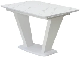Стол Прага 120 БЕЛЫЙ МРАМОР FC13 CLEAF, пластик / БЕЛЫЙ М-City