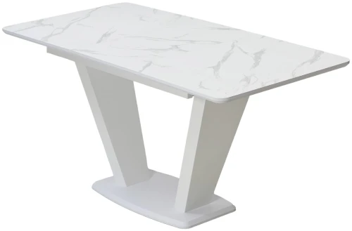 Стол Прага 120 БЕЛЫЙ МРАМОР FC13 CLEAF, пластик / БЕЛЫЙ М-City