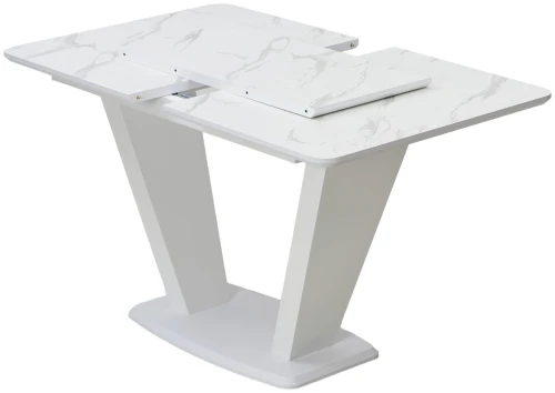 Стол Прага 120 БЕЛЫЙ МРАМОР FC13 CLEAF, пластик / БЕЛЫЙ М-City