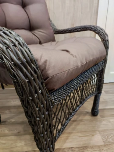 Садовый комплект мебели из искусственного ротанга Мэдисон НЬЮ (Medison NEW) 6 кресел + стол с подушками на сидение и спинку