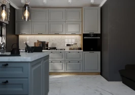 Кухонный гарнитур Ницца Royal 3000 Magnum/Вотан МДФ эмаль прямая