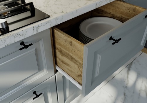 Кухонный гарнитур Ницца Royal 3000 Magnum/Вотан МДФ эмаль прямая