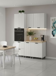 Готовая кухня МК Аленушка 1,6м ПД Лотос Молочный,скоба антрацит,сонома