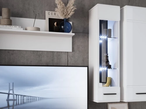 Стенка «Кай», Белый/белый глянец