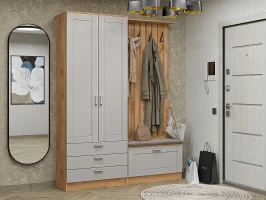 Готовая прихожая Стиль-03 Grey Silk Дуб Вотан лофт