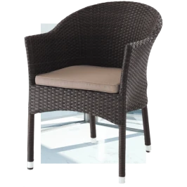 Плетеное кресло AFM-353BL Brown + подушка