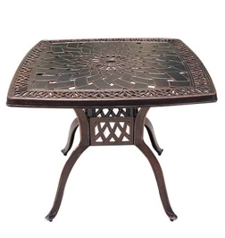 Стол квадратный из литого алюминия АДОНИС «ADONIS» 90х90 уличный