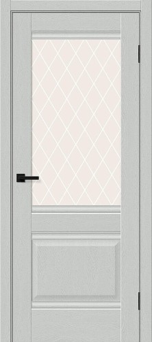Межкомнатная дверь BRAVO Прима-3 Grey Silkwood White Сrystal