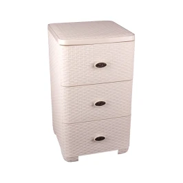 Комод 3-х секционный «Плетёнка» слоновая кость