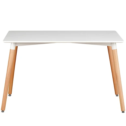 SQT-8 Стол обеденный БЕЛЫЙ 120*70 см, столешница МДФ, основание бук