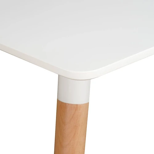 SQT-8 Стол обеденный БЕЛЫЙ 120*70 см, столешница МДФ, основание бук