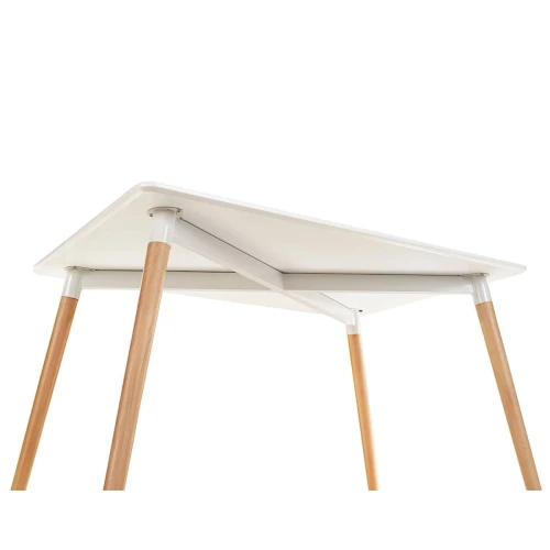 SQT-8 Стол обеденный БЕЛЫЙ 120*70 см, столешница МДФ, основание бук