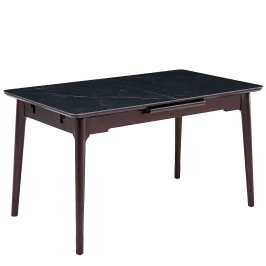 DT309 Стол раскладной Lauren black gold, 140-180/80*76, керамич. столешница, основ. дерево корич.