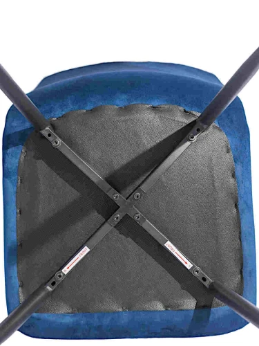 DC209 Стул мягкий, СИНИЙ#G62-49 велюр, каркас металл черный КРУГЛЫЙ