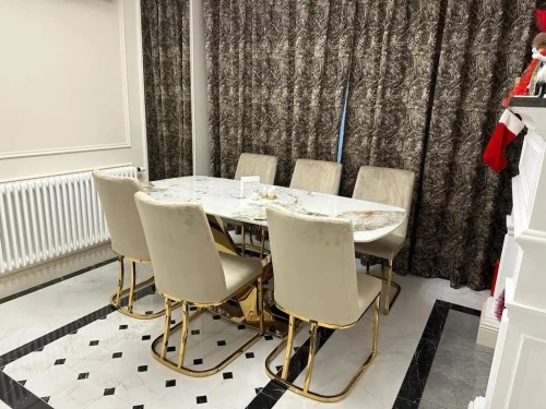 Стул обеденный Пресли DX-2055-1, 42х44х92, бежевый, золото