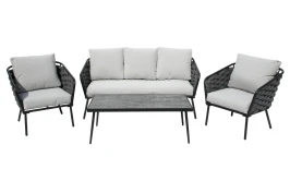 Набор мебели Фокси  арт.GS057 антрацит, серый 1 уп. (стол+2кресла+диван) "Garden story"