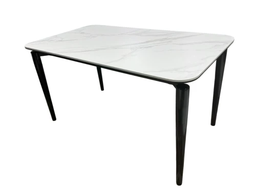 Стол обеденный Блум ART2922-160W, 160х90х75 см, белая керамика/черный