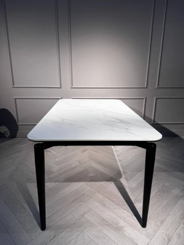 Стол обеденный Блум ART2922-160W, 160х90х75 см, белая керамика/черный