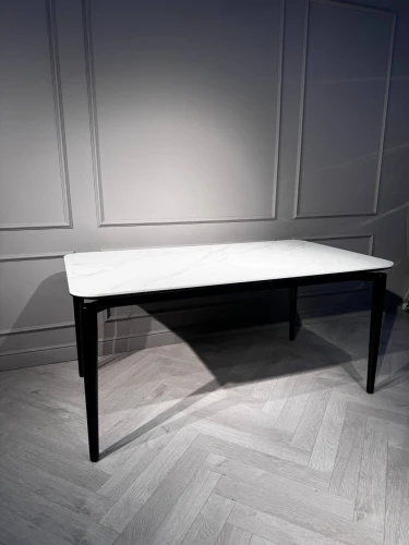 Стол обеденный Блум ART2922-160W, 160х90х75 см, белая керамика/черный