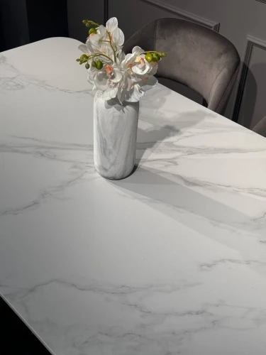 Стол обеденный Блум ART2922-160W, 160х90х75 см, белая керамика/черный