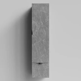 Пенал Марко 35 подвесной, дверь и ящик, ручки Хром, Мрамор Серый софт тач ПВХ 4044-1, правый