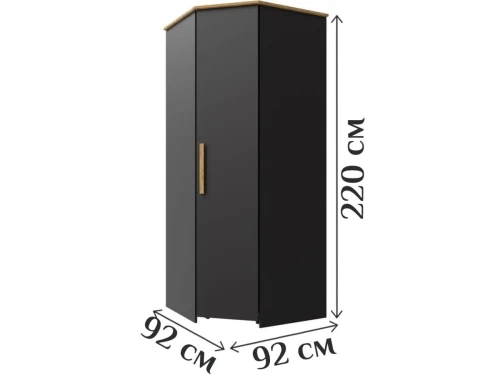 Шкаф «Скандинавия» КМК 0905.12, Графит/ дуб наварра