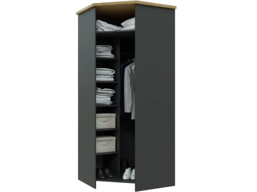 Шкаф «Скандинавия» КМК 0905.12, Графит/ дуб наварра
