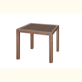 Стол Невада под ротанг с декором  -  Коричневый