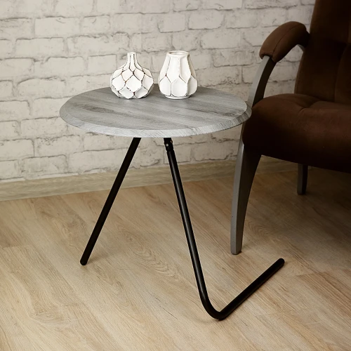 Стол журнальный Дуэт 7 орех гикори grey/черный