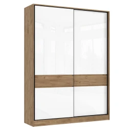 Шкаф-купе Роджина (1800), Дуб крафт, Белый глянец