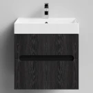 Тумба Бонум, 60 подвесной, Абрикос графит Vodok с раковиной в комплекте