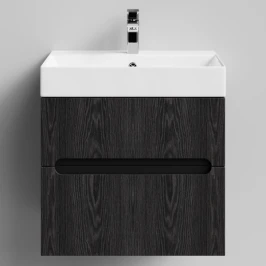 Тумба Бонум, 60 подвесной, Абрикос графит Vodok с раковиной в комплекте