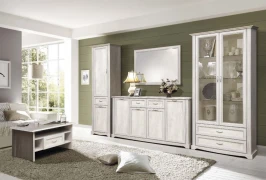 Гостиная Сохо комплектация 2 бетон белый/бетон патина