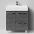 Тумба Мальта 70 напольный, ящики и дверь, Серый камень ПВХ 57806, левый Vodok с раковиной в комплекте