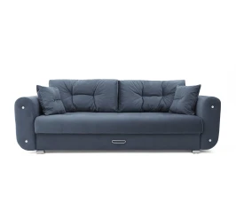 Диван еврокнижка  Вега, велюр серый, 160