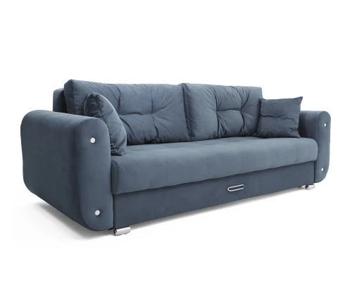 Диван еврокнижка  Вега, велюр серый, 160