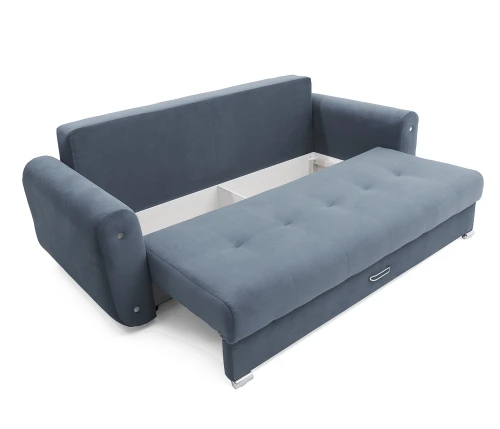 Диван еврокнижка  Вега, велюр серый, 160