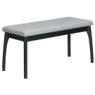 Скамья для прихожей мягкая, ткань серый, каркас венге