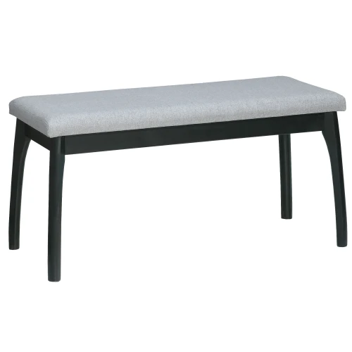 Скамья для прихожей мягкая, ткань серый, каркас венге