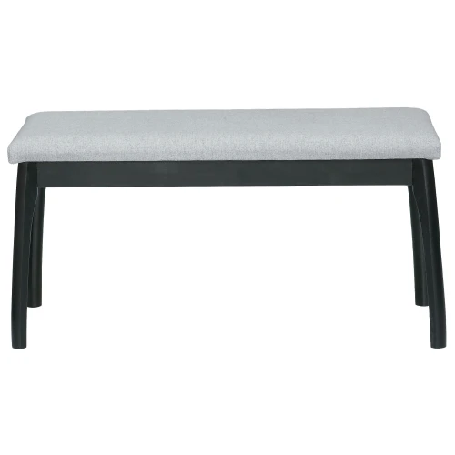 Скамья для прихожей мягкая, ткань серый, каркас венге