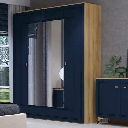 Комод Вега Сапфир 1000 с дверцами, темно-синий