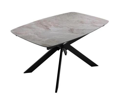 Стол DikLine BK140 Керамика Italian Grey (глянец серый)/подстолье черное/опоры черные