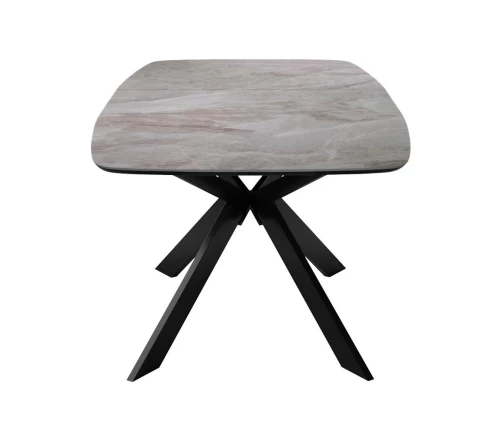 Стол DikLine BK140 Керамика Italian Grey (глянец серый)/подстолье черное/опоры черные