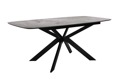 Стол DikLine BK140 Керамика Italian Grey (глянец серый)/подстолье черное/опоры черные